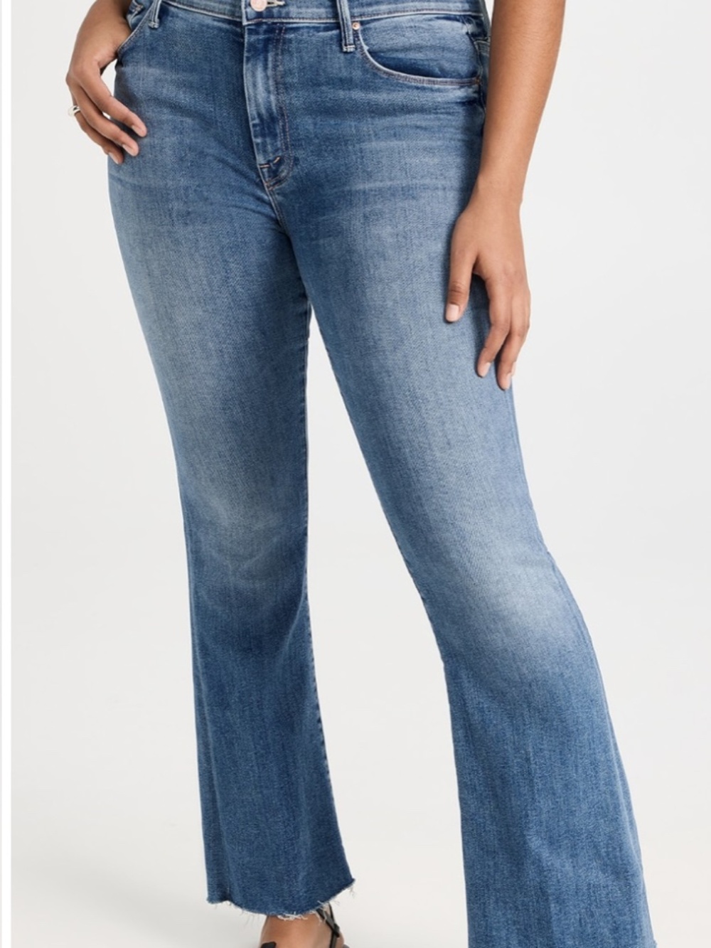 MOTHER THE WEEKENDER FRAY SUPER-STRETCH DENIM JEANS